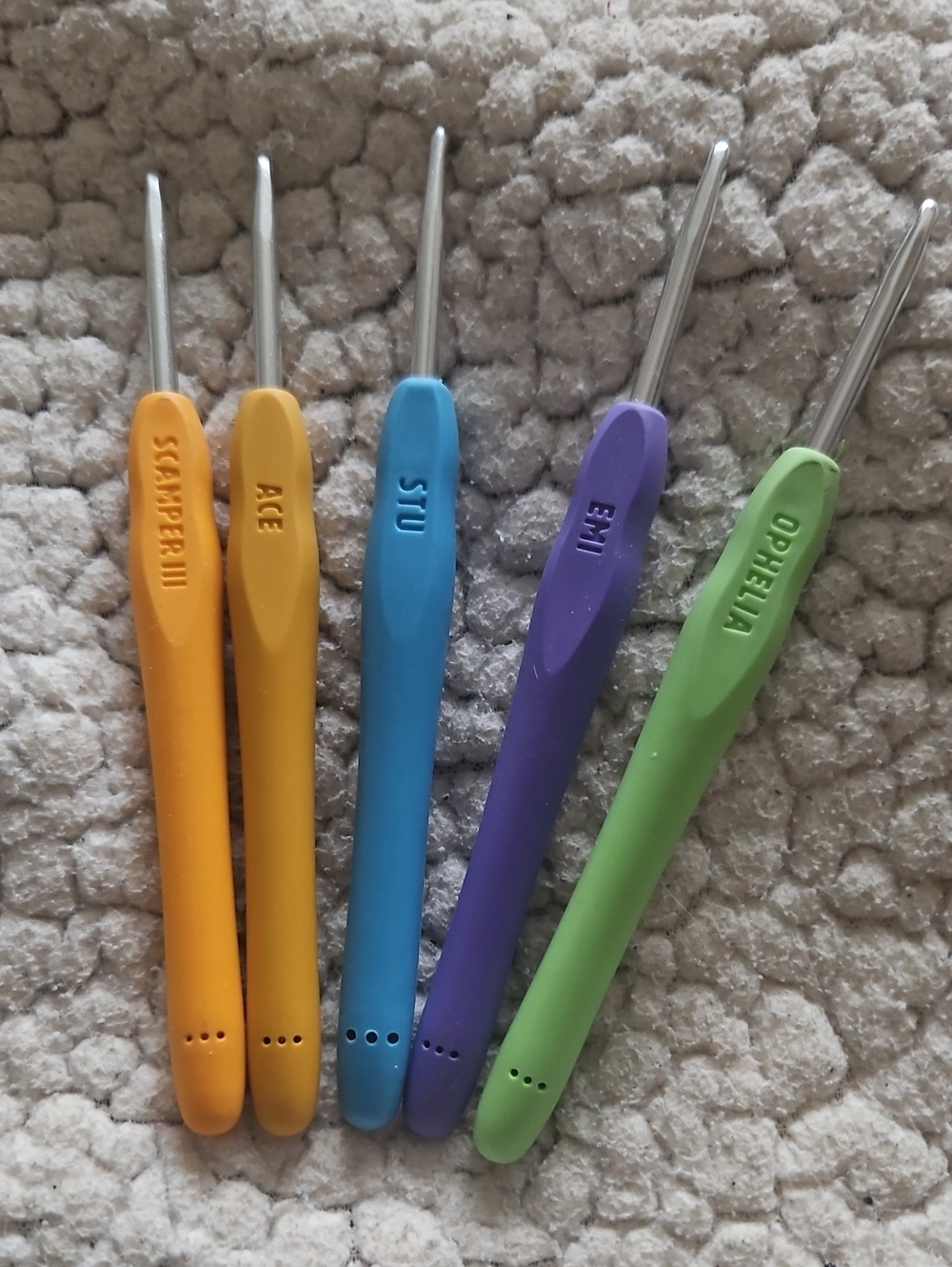 The Woobles - 4mm Crochet Hook Set - Scamper, Ace, Stu, Emi, Ophelia